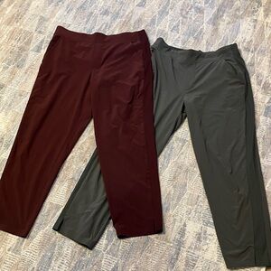 Athleta Women's Burgundy and Olive Straight Leg Pants